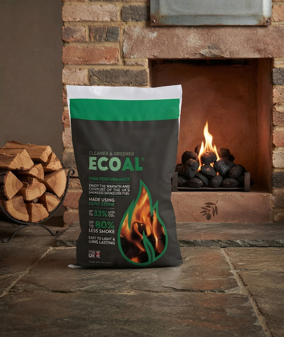 Ecoal High Heat Long Lasting Smokeless Coal Eco-Friendly Olive Stone Fuel