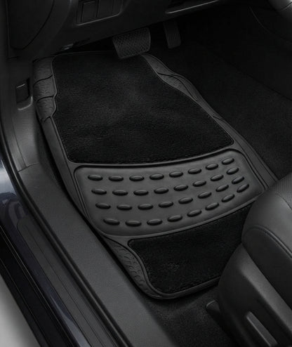 4 Piece Universal Rubber Car Mats Front & Rear Non-Slip Heavy Duty