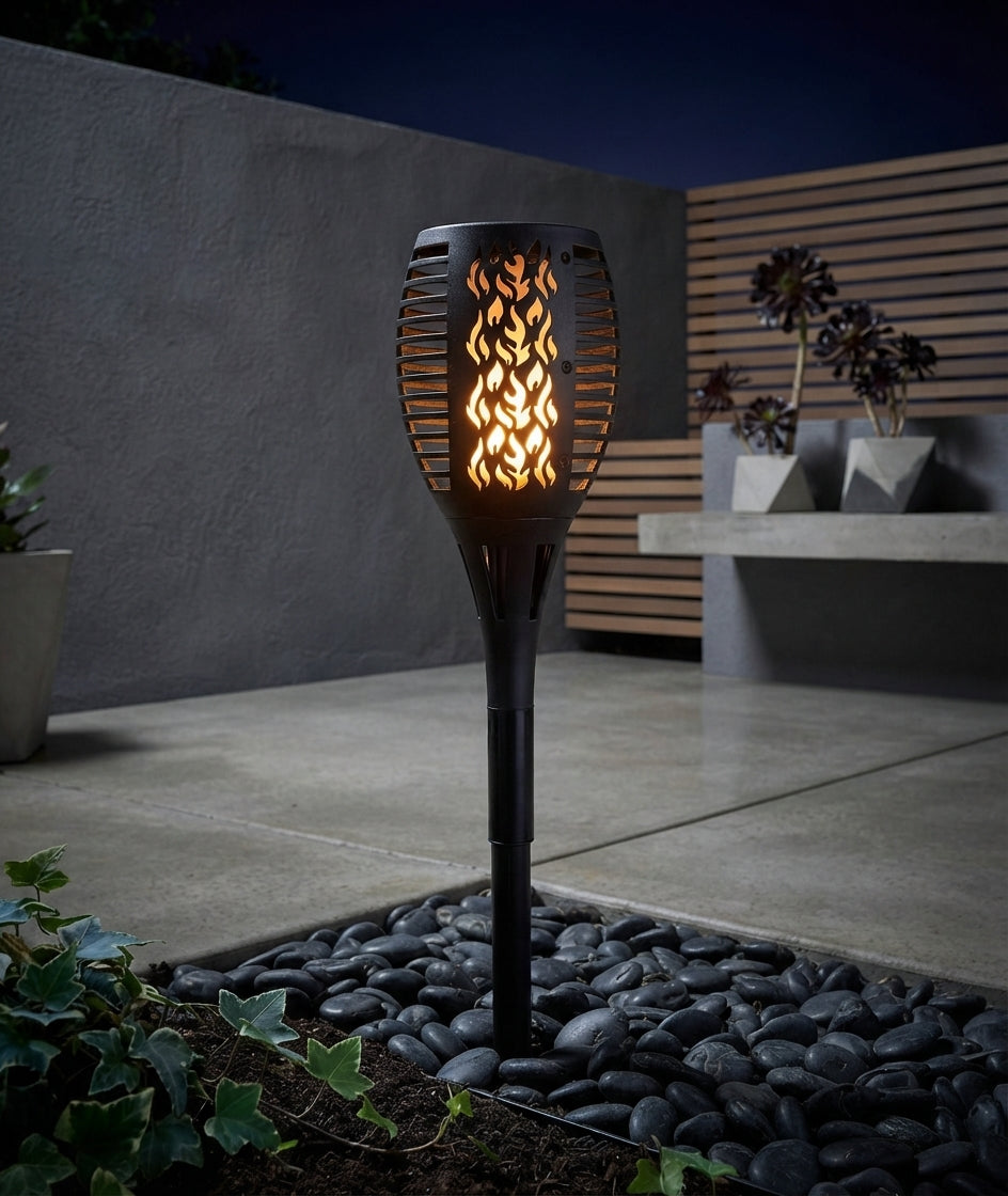 Waterproof Solar Flaming Effect Garden Torch Lights for Patio & Pathway