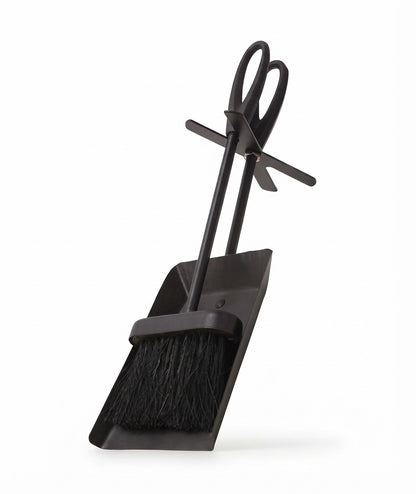 Hearth Tidy Brush & Shovel Set Black Steel Fireplace Ash Cleaning Tools