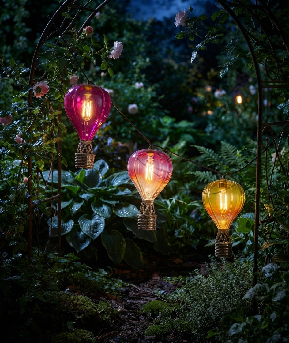 Solar Hot Air Balloon Garden Lights Weather-Resistant String Lights