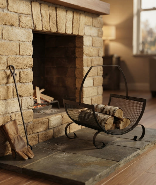 Heavy Duty Steel Log Holder Indoor & Outdoor Firewood Storage Rack