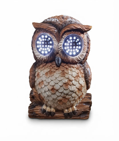 Solar Owl Garden Statue with Blinking LED Eyes Wildlife Garden Ornament