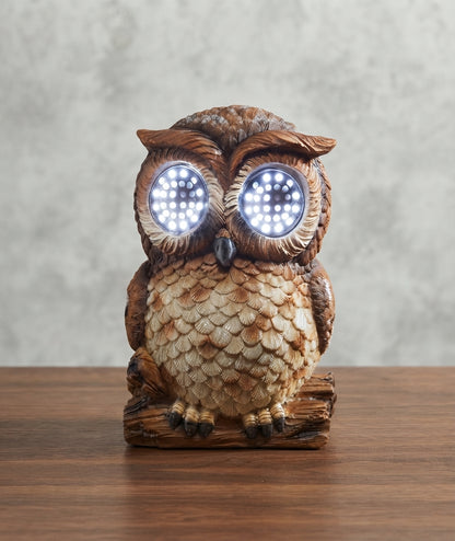 Solar Owl Garden Statue with Blinking LED Eyes Wildlife Garden Ornament