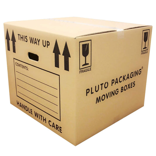 Pack of 20 XL Moving Boxes 21x21x16" Heavy Duty Cardboard Removal Boxes with Handles & Room Checklist