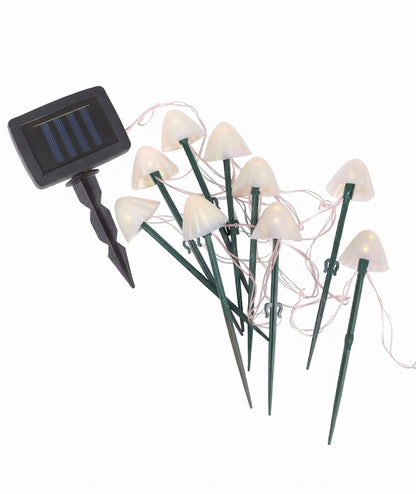 Solar Mushroom Pathway Stake Lights Warm White Pearl Cap Garden Lights