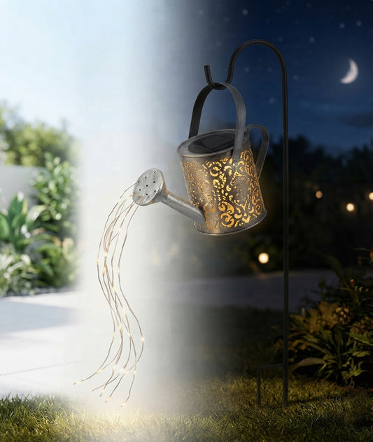 Solar Watering Can Lights Warm White Firefly LED Garden Decoration with 36 Micro Lights
