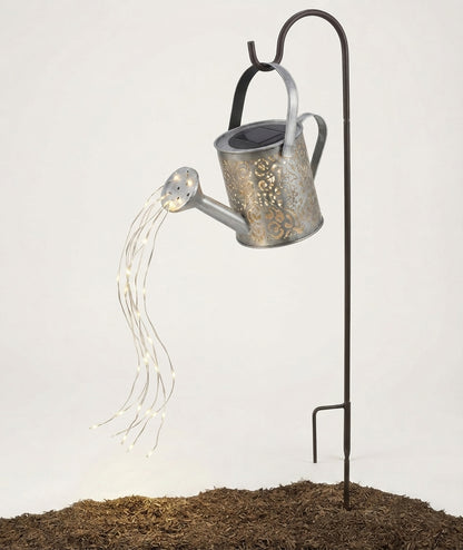 Solar Watering Can Lights Warm White Firefly LED Garden Decoration with 36 Micro Lights