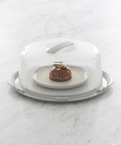 Clear Plastic Round Cake & Dessert Box with Lid & Handles