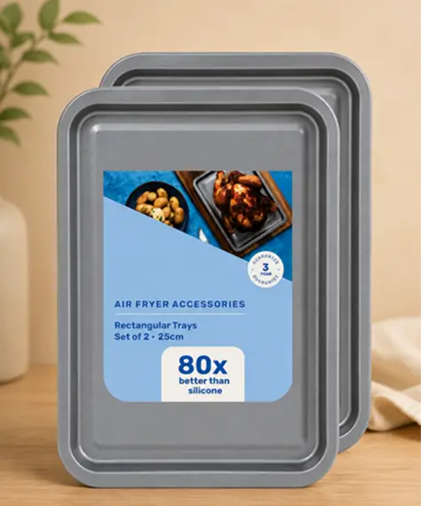 Mini Non-Stick Air Fryer Trays for Easy Baking & Roasting