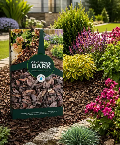 50L Ornamental Wood Bark Chippings – Decorative Mulch for Gardens, Landscapes & Paths