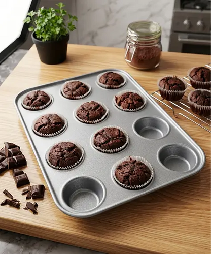 12 Cup Non-Stick Cupcake & Muffin Baking Tray – Dishwasher & Oven Safe