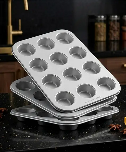12 Cup Non-Stick Cupcake & Muffin Baking Tray – Dishwasher & Oven Safe