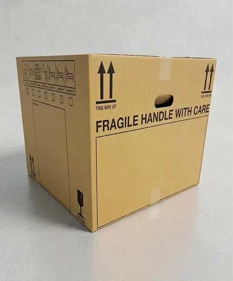 Extra Large & Medium Printed House Removal Boxes – Strong Cardboard Moving Boxes with Carry Handles