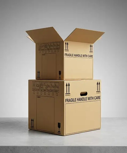 Extra Large & Medium Printed Cardboard Removal Boxes – Strong Tick List Moving Boxes with Carry Handles