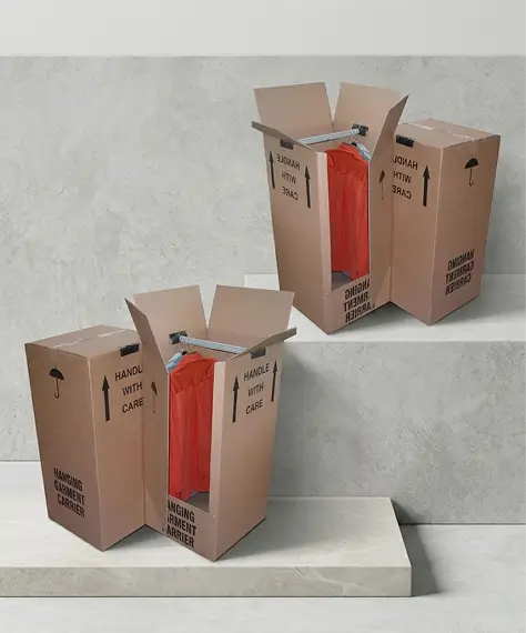 Strong Double-Wall Cardboard Wardrobe Boxes – Heavy-Duty Moving Boxes with Hanging Rails