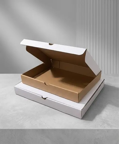 Plain Brown or White Pizza Boxes – Postal & Takeaway Style Packaging Boxes