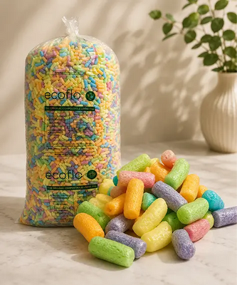 Multi-Coloured Eco Flo Biodegradable Loose Fill Packing Peanuts – Ideal for Protective Void Filling