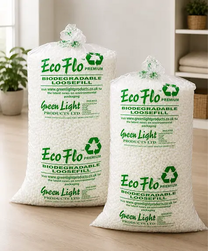 Eco Flo Biodegradable Loose Fill Packing Peanuts – Protective Void Fill for Mailing, Shipping & Packaging