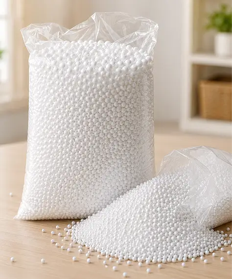 Premium White Polystyrene Beads – High-Quality Bean Bag Filler