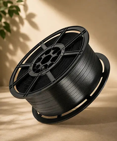 12mm x 1000m Black Polypropylene Pallet Strapping Coil – 310kg Break Strength Hand Strapping Roll