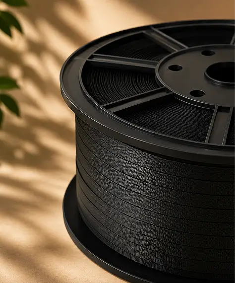 12mm x 1000m Black Polypropylene Pallet Strapping Coil – 310kg Break Strength Hand Strapping Roll
