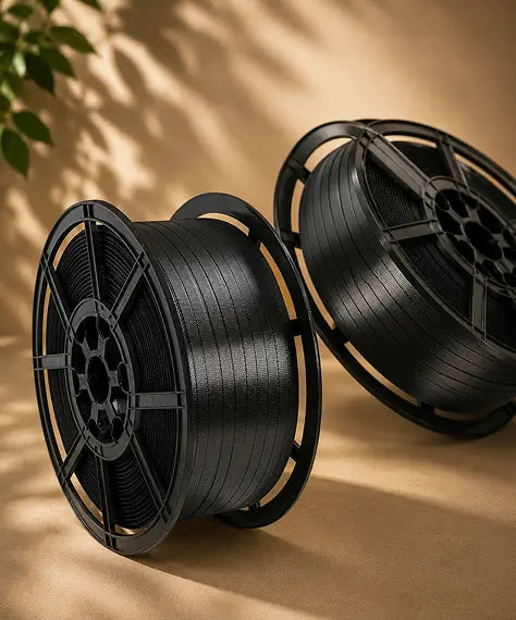12mm x 1000m Black Polypropylene Pallet Strapping Coil – 310kg Break Strength Hand Strapping Roll
