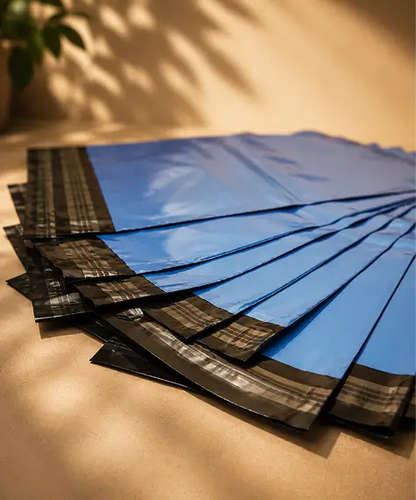 Selection of Strong Metallic Blue Polythene Mailing Bags – Secure Postage & Courier Packaging