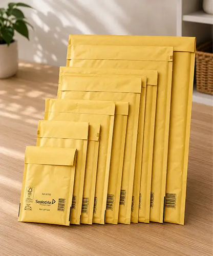 Mail Lite Gold & White Padded Bubble-Lined Envelopes – Protective Postage & Mailing Bags
