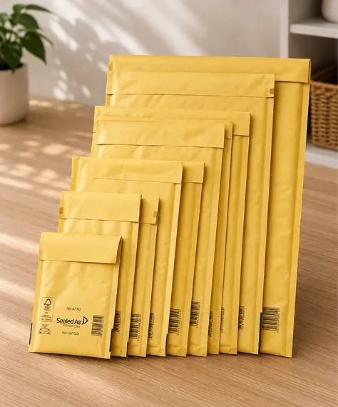 Mail Lite Gold & White Padded Bubble-Lined Envelopes – Protective Postage & Mailing Bags