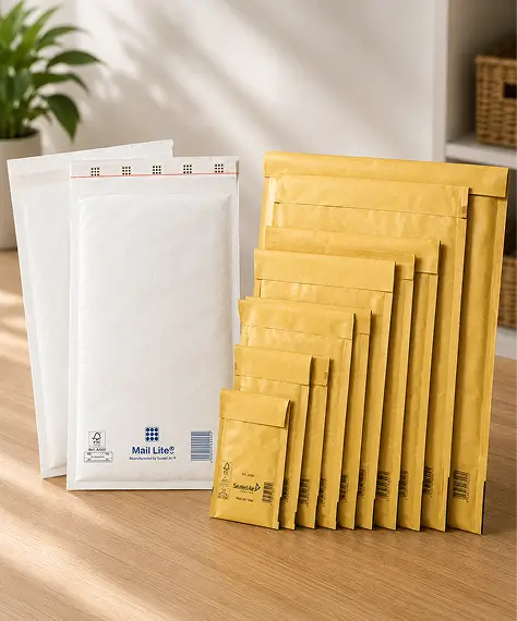 Mail Lite Gold & White Padded Bubble-Lined Envelopes – Protective Postage & Mailing Bags