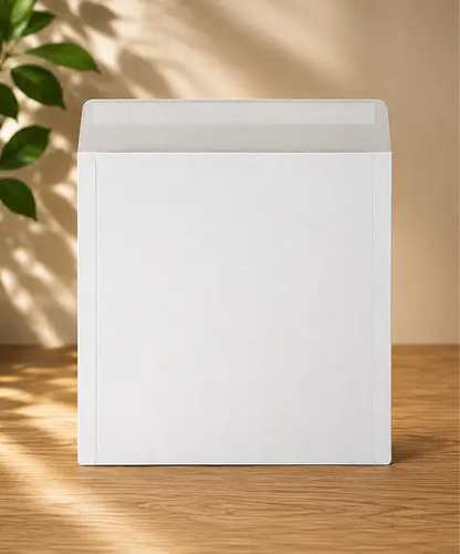 13" White Peel & Seal Record Mailers – Strong Board Packaging (340 x 340mm)