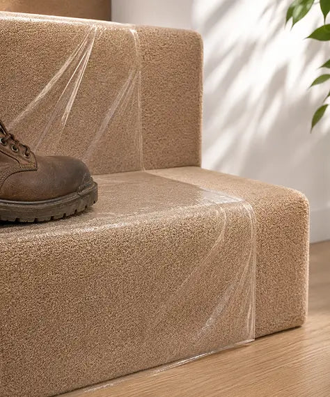 Carpet Protection Film Rolls – Strong Self-Adhesive Floor Protector for Carpets, Rugs & Floors