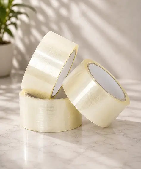 50mm x 66m Low Noise Packaging Tape – Strong Clear & Brown Adhesive Parcel Sealing Tape