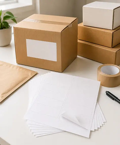 A4 Plain White Self-Adhesive Blank Shipping & Address Labels