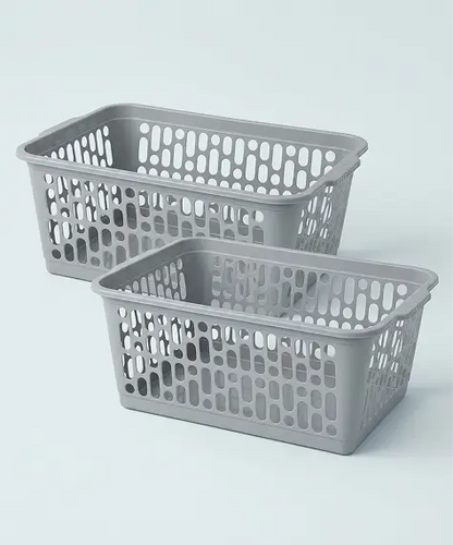 Heavy-Duty Cool Grey Storage Organiser Basket for Everyday Use