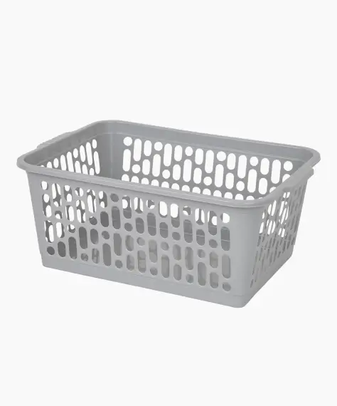 Heavy-Duty Cool Grey Storage Organiser Basket for Everyday Use
