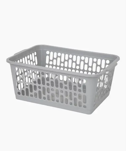 Heavy-Duty Cool Grey Storage Organiser Basket for Everyday Use
