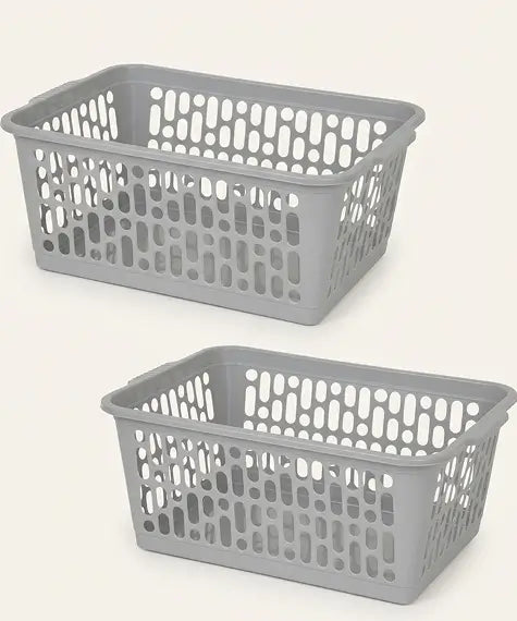 Heavy-Duty Cool Grey Storage Organiser Basket for Everyday Use