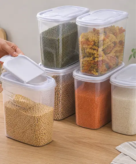 Airtight Plastic Food & Cereal Storage Container Set – Dry Food Organizer
