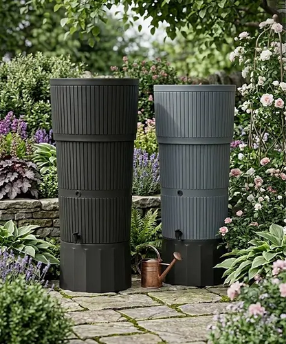 150L Premium Rattan Wicker-Effect Water Butt – Complete Rainwater Collector with Stand, Tap, Diverter & Lid