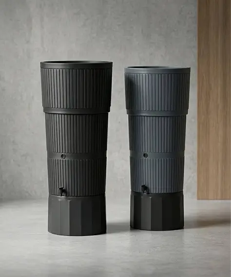 150L Premium Rattan Wicker-Effect Water Butt – Complete Rainwater Collector with Stand, Tap, Diverter & Lid