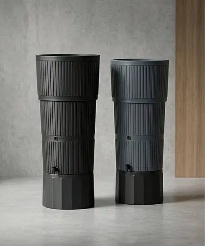 150L Premium Rattan Wicker-Effect Water Butt – Complete Rainwater Collector with Stand, Tap, Diverter & Lid