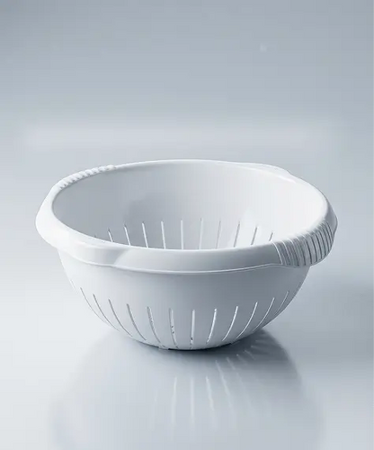 Modern 30cm Fruit & Vegetable Drainer Basket in Ice White Finish