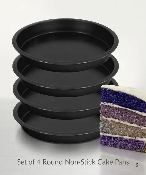 4 Layer Non-Stick Cake Tin Set – Ideal for Ombre & Rainbow Cake Designs