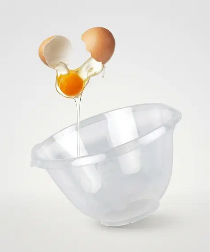 2 Litre Transparent Plastic Mixing Bowl for Baking, Cooking & Storage