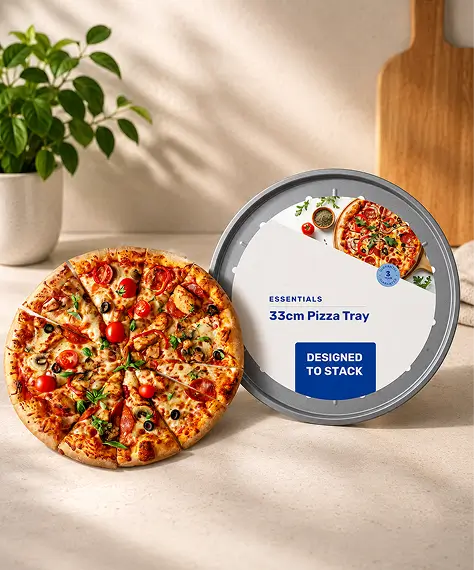 33cm Non-Stick Round Pizza Pan Tray – Ideal for Pizzas & Pastries