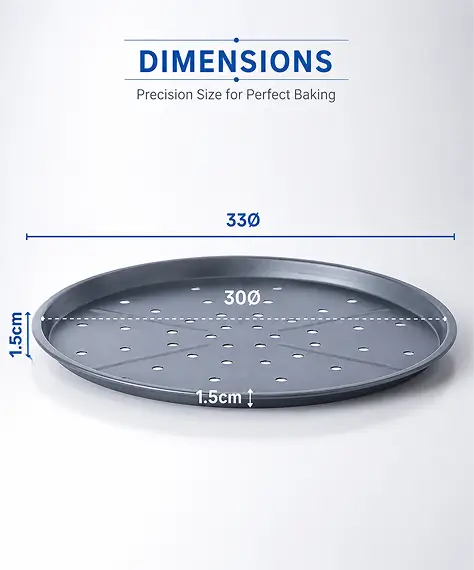 33cm Non-Stick Round Pizza Pan Tray – Ideal for Pizzas & Pastries