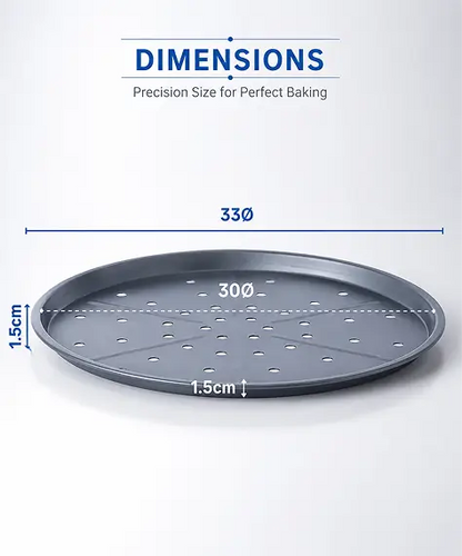 33cm Non-Stick Round Pizza Pan Tray – Ideal for Pizzas & Pastries