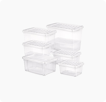 Multi-Use Plastic Useful Boxes with Lids for Home and Office Storage